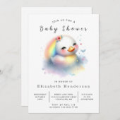 魔法のデジタルあひる赤ちゃんのお祝い 招待状 (正面/裏面)