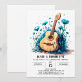 魔法のデジタルギター少年誕生日 招待状 (正面/裏面)