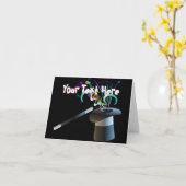 魔法のトップハットグリーティングカード カード (黄色い花)