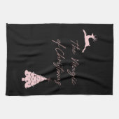 魔法のトナカイと木 キッチンタオル (横)