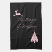 魔法のトナカイと木 キッチンタオル (縦)