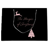 魔法のトナカイと木 ラージペーパーバッグ (正面)