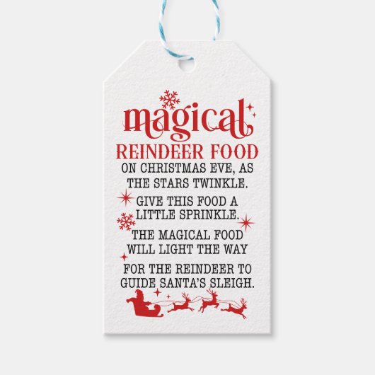 魔法のトナカイ食品あなたに贈り物 ギフトタグ (正面)