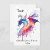 魔法のドラゴンの誕生日 サンキューカード (正面/裏面)