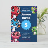 魔法のドラゴンバースデーパーティーの招待 招待状 (スタンド正面)