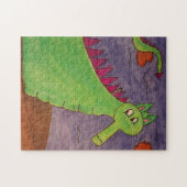 魔法のドラゴン-水彩画--は吹きます ジグソーパズル (横)