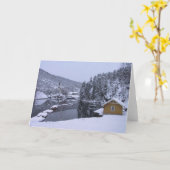 魔法のノルウェーの冬の景色の空白のなカード カード (黄色い花)