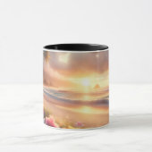 魔法のハイビスカスで魅惑された熱帯ビーチ マグカップ (中央)