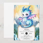 魔法のハッピードラゴン誕生日 招待状 (正面/裏面)