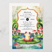 魔法のハッピーフロッグバースデー 招待状 (正面/裏面)