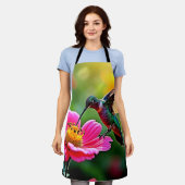 魔法のハミングバードモーメントデザイン エプロン (着用した状態)