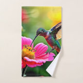 魔法のハミングバードモーメントデザイン バスタオルセット (ハンドタオル)