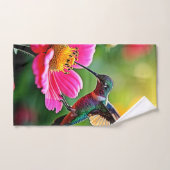 魔法のハミングバードモーメントデザイン バスタオルセット (ハンドタオル)