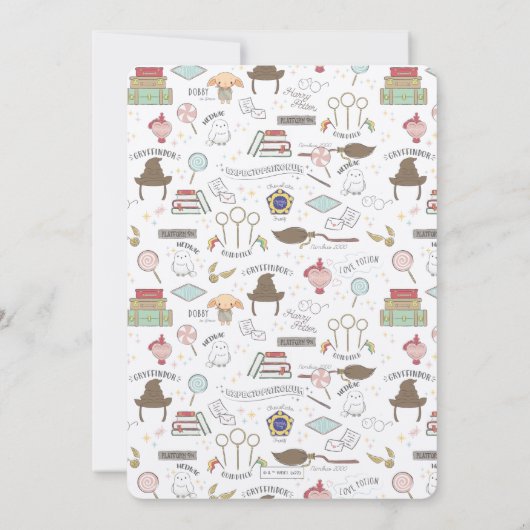 魔法のハリー・ポッターとホグワーツ赤ちゃんシャワー 招待状 (裏面)