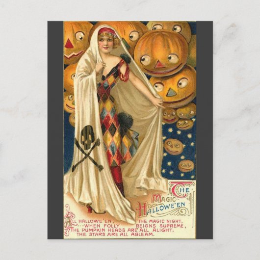 『魔法のハロウィンの挨拶』 ポストカード (正面)