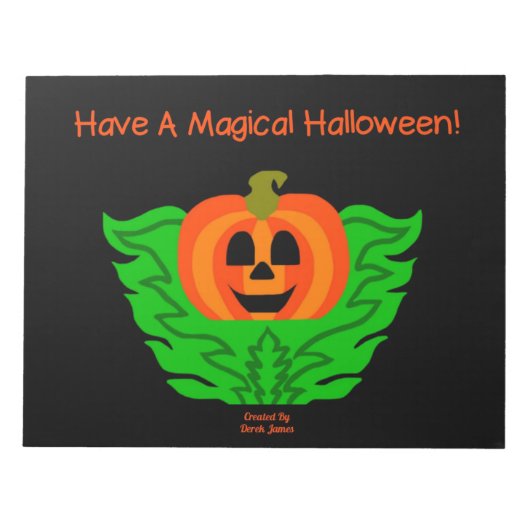 魔法のハロウィンカボチャのメモ帳 ノートパッド (正面)