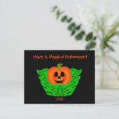 魔法のハロウィンカボチャ葉書 ポストカード (スタンド正面)