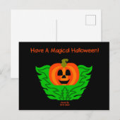 魔法のハロウィンカボチャ葉書 ポストカード (正面/裏面)