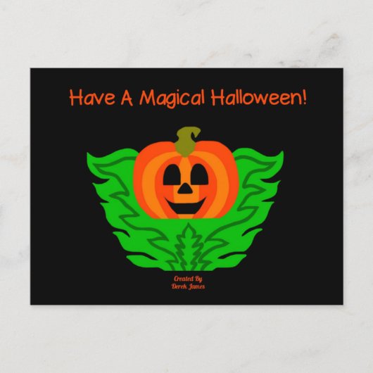 魔法のハロウィンカボチャ葉書 ポストカード (正面)