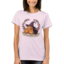 魔法のハロウィンナイト魔女パンプキンTシャツ