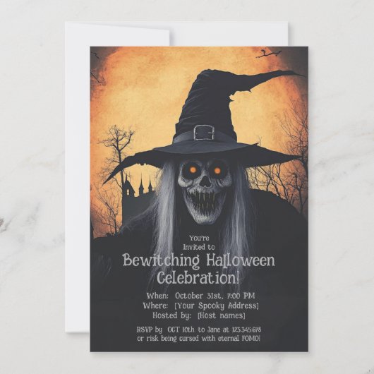 魔法のハロウィンパーティー招待状 招待状 (正面)
