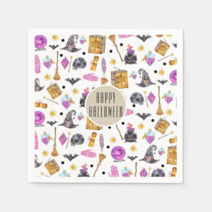 魔法のハロウィン水彩ファンシー クラフトパーティー スタンダードカクテルナプキン