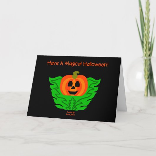 魔法のハロウィン かぼちゃのグリーティングカード カード (正面)