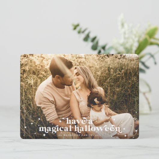 魔法のハロウィーンの写真カードを持っている 案内状 (スタンド正面)