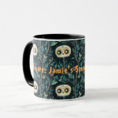 魔法のハロウィーンの森のスカル パーソナライズされた マグカップ (正面左)