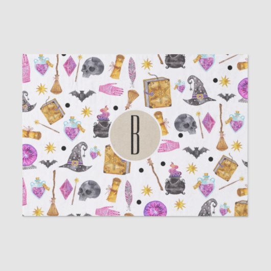 魔法のハロウィーンの水の色の運お洒落運 薄葉紙 (正面)