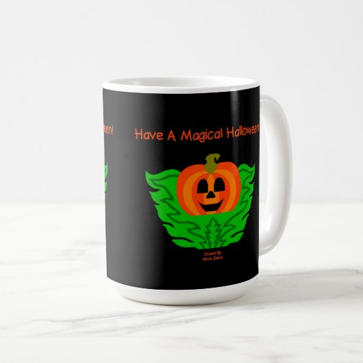 魔法のハロウィーンカボチャのコーヒーマグ コーヒーマグカップ (正面右)