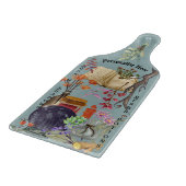 魔法のハーブの結晶ティール（緑がかった色）グリーンガラス カッティングボード (角)