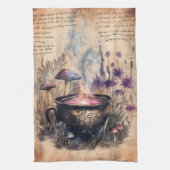 魔法のハーブ・カオルドル植物画 キッチンタオル (縦)