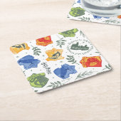 魔法のハーボロジーHOGWARTS™ハウスパターン スクエアペーパーコースター (アングル)