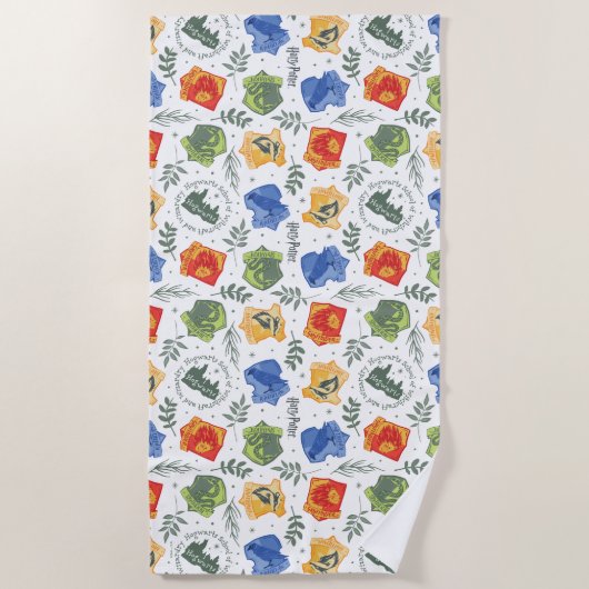 魔法のハーボロジーHOGWARTS™ハウスパターン ビーチタオル (正面)