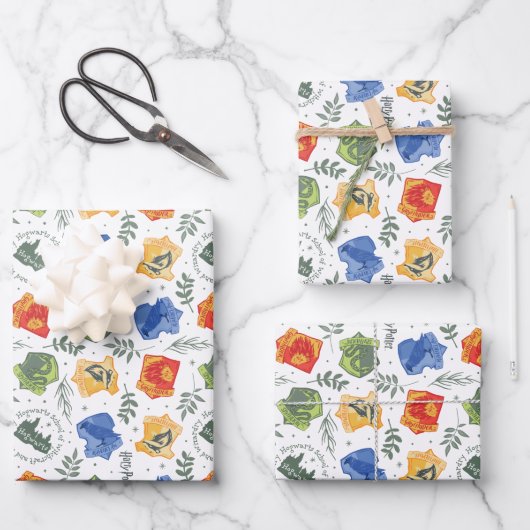 魔法のハーボロジーHOGWARTS™ハウスパターン ラッピングペーパーシート (正面)