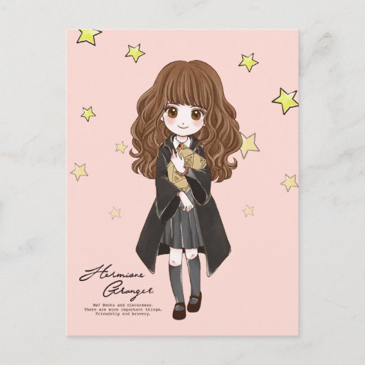 魔法のハーマイオネグレンジャー水色 インビテーションポストカード (正面)