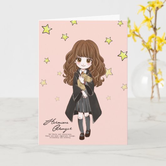 魔法のハーマイオネグレンジャー水色 カード (黄色い花)