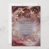 魔法のバラ金ゴールド華美バロック日付を保存 招待状 (正面)