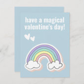 魔法のバレンタインデー,かわいいキッズユニコーン虹 ポストカード (正面/裏面)