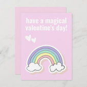 魔法のバレンタインデー,かわいいキッズユニコーン虹 ポストカード (正面/裏面)