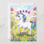 魔法のパステルカスタムバースデイフォト サンキューカード (正面)