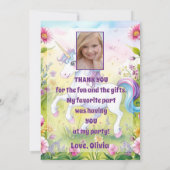 魔法のパステルカスタムバースデイフォト サンキューカード (裏面)