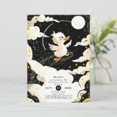 魔法のパステルカラーのうさぎの誕生日 招待状 (スタンド正面)