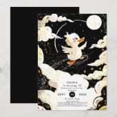 魔法のパステルカラーのうさぎの誕生日 招待状 (正面/裏面)