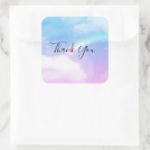 魔法のパステルクラウドとレインボーありがとう スクエアシール (バッグ)