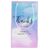 魔法のパステルクラウドとレインボーありがとう スモールペーパーバッグ (正面)