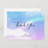 魔法のパステルクラウドとレインボーありがとう ポストカード (正面/裏面)