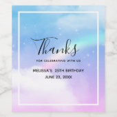 魔法のパステルクラウドとレインボーありがとう ワインラベル (シングルラベル)