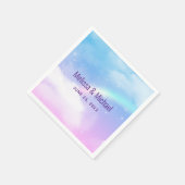 魔法のパステルクラウドとレインボー結婚ズ スタンダードカクテルナプキン (角)